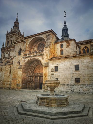 A vertical shot of the historical landmark of Catedral de Burgo de Osma, Soria, Spain