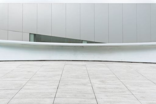 The empty ground floor in front of modern architecture exterior