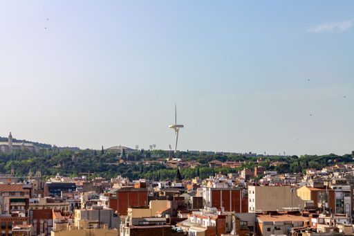 Beautiful view of Barcelona, Spain, with historical buildings ,multiple residential buildings and streets. Travel concept