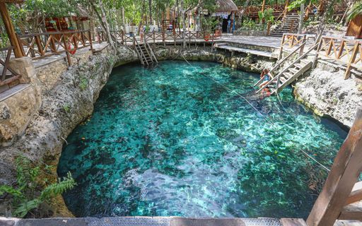 Cenote Zacil-Ha is a popular swimming and recreation area in the Mexican city of Tulum.