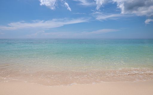 Beautiful clear Caribbean Sea waters along the Yucatan Peninsula at Mexico's Xcacel Beach.