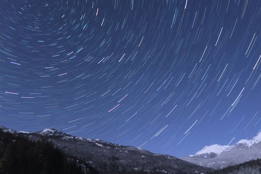 A night sky in a rotation