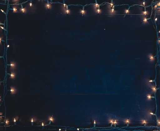 An overhead shot of a square made by tree lights great for writing a text or background