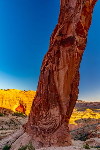A vertical shot of the Arches National Park, UT at Sunset