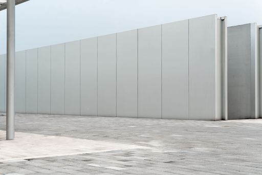 The empty ground floor in front of a modern exterior
