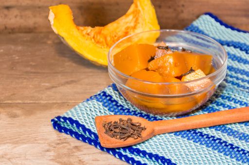 squash in syrup with cloves. Traditional dessert of Argentine gastronomy