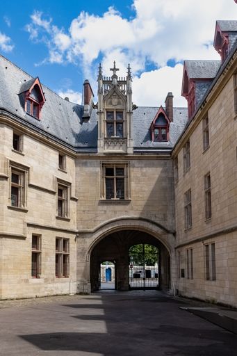 Paris, the beautiful Sens hostel, library in the Marais