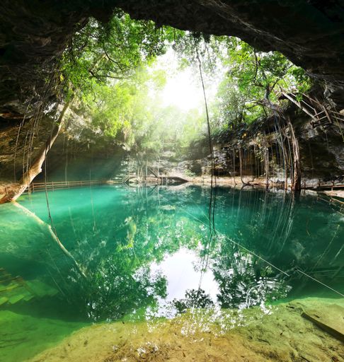 A mesmerizing cenote in Valladolid, Yucatan, Mexico
