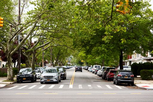 A beautiful view of Brooklyn streets captured on a sunny day in New York