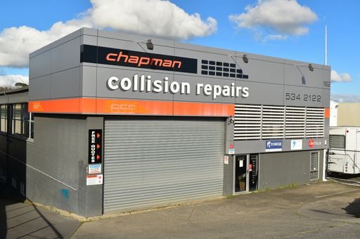 Auckland / New Zealand - July 11 2020: View of Collision Repairs business in Howick industrial zone
