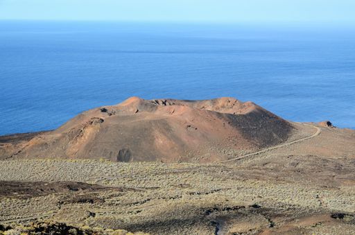 Volcano Landscape Aerial View in El Hierro Canary Islands Spain