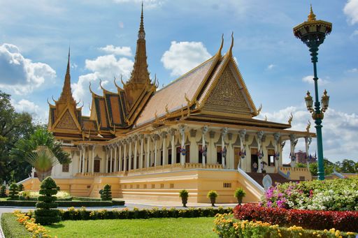 A beautiful shot of a palace in Phnom Penh, Cambodia