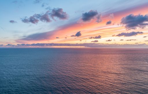 A beautiful landscape of colorful sunset over the ocean.