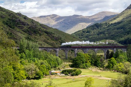 Glenfinnan Viaduct in Scottish Highlands, United Kingdom