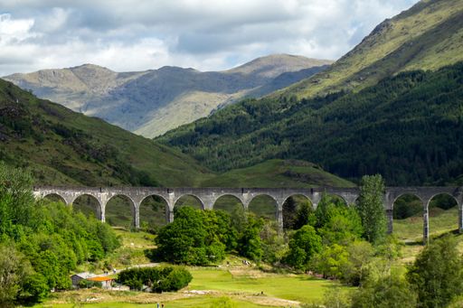 Glenfinnan Viaduct in Scottish Highlands
