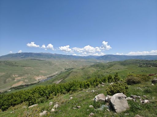 The beautiful view of the Caucasus mountains in summer. Georgia, Meskheti.