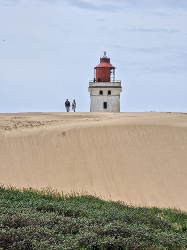 A beautiful view of Rubjerg Knude lighthouse on the coast of the North sea.