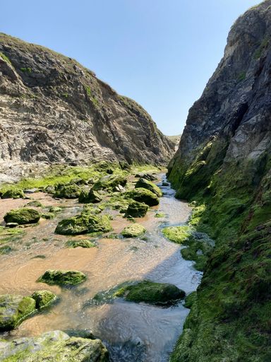 A beautiful shot of the Holywell Bay Beach