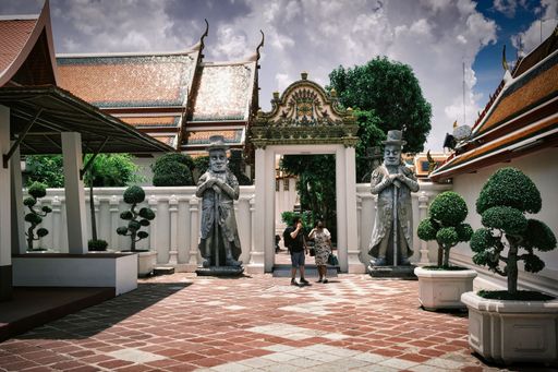 The beautiful view of Wat Pho temple in Bangkok, Thailand