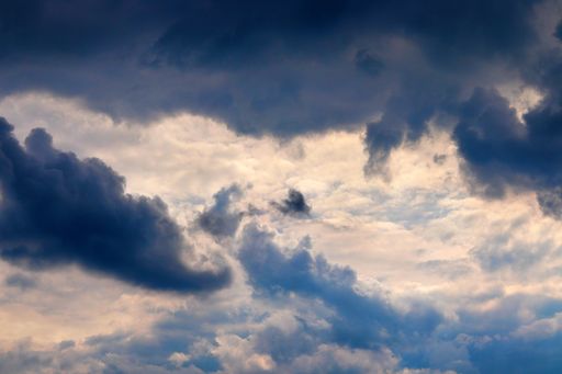 A dramatic sky over the north of England with bluish-grey clouds