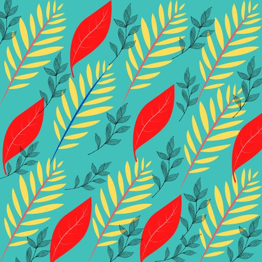 Various Tropical palm flower art seamless pattern. tropic foliage plant repeatable texture