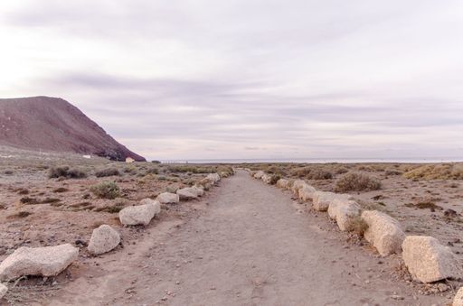 Empty Footpath in the Tenerife Canary Islands Desert
