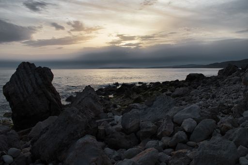 A mesmerizing view of the golden sunset over the sea