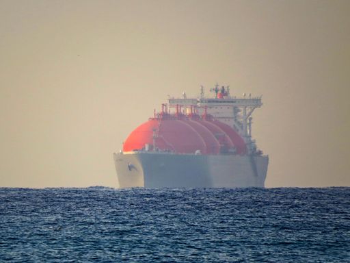 The LNG carrier transporting liquefied natural gas.