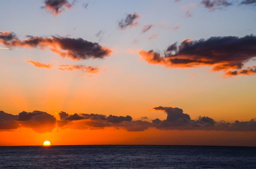 Sun Setting on the Atlantic Ocean in Tenerife Canary Island Spain
