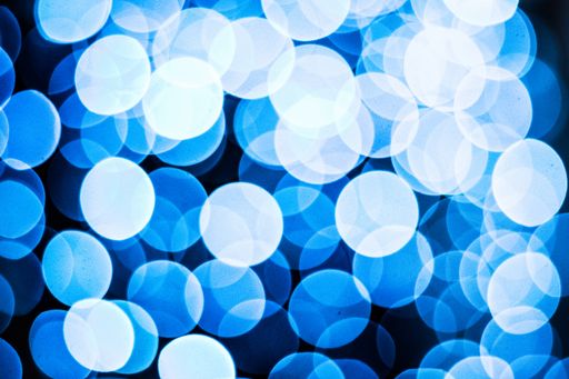 A collection of blue bokeh lights for a relaxing background