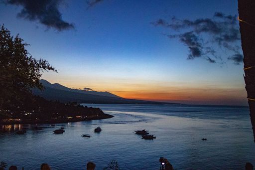 A scenic seascape during the sunset