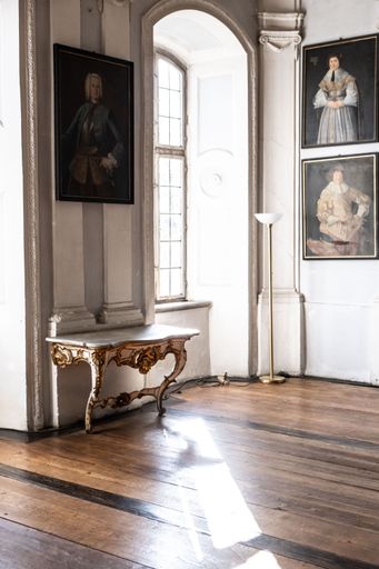 A vertical shot of the Knights' Hall in Hohenstadt Castle, Abtsgmuend