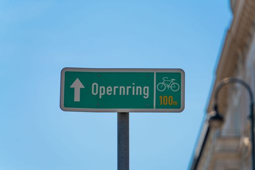 The public transport Opernring signage in Austria Vienna