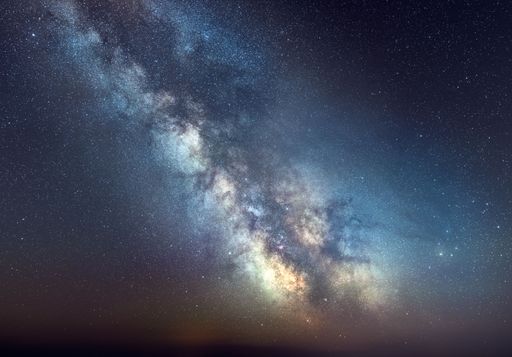 The night sky with Milky Way. Beautiful astrophotography.