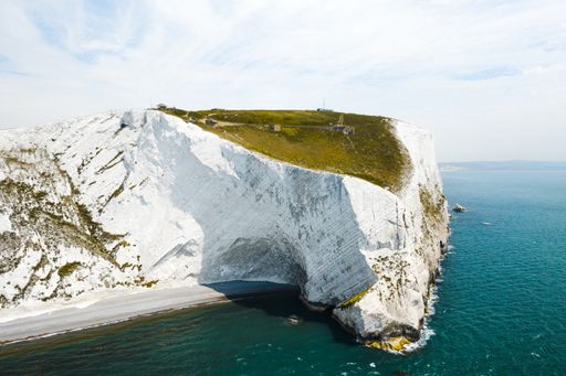 A beautiful shot of the Isle of Wight under the bright light blue sky