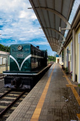 Salto, Sao Paulo, Brazil. March, 09,2022. Facade of Railway station of Salto, called Trem Republicano, republic train in portuguese.