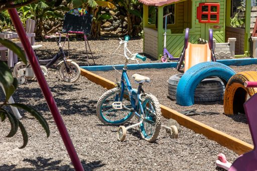A kids bicycle on the playground