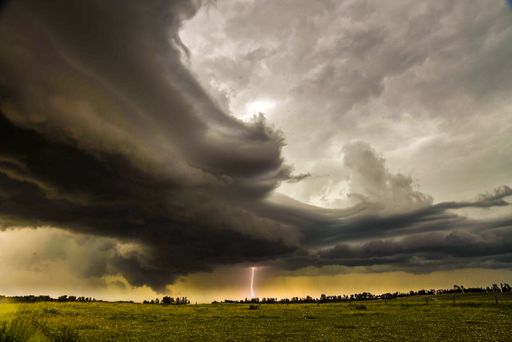 A beautiful shot of lightning in a stormy sky