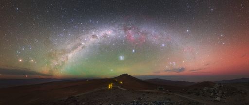 A breathtaking panoramic view of a milky way and the desert at night