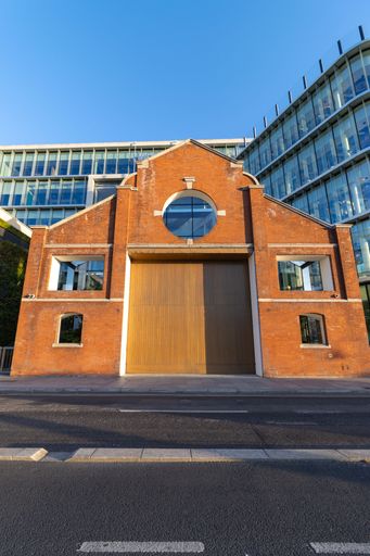 A vertical shot of the New HubSpot HQ Office in Dublin, Ireland on Sir John Rogerson's Quay