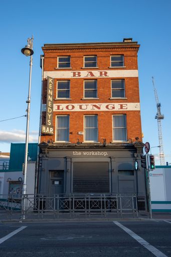 A vertical shot of the Workshop Gastropub building in Dublin, Ireland