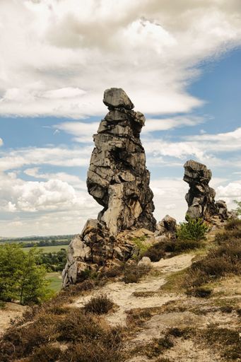 A vertical shot of the Teufelsmauer wildlife refuge in Thale, Germany