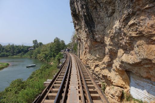 A train railway on the edge of the cliff