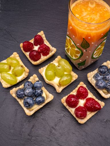A vertical shot of tasty fresh snacks