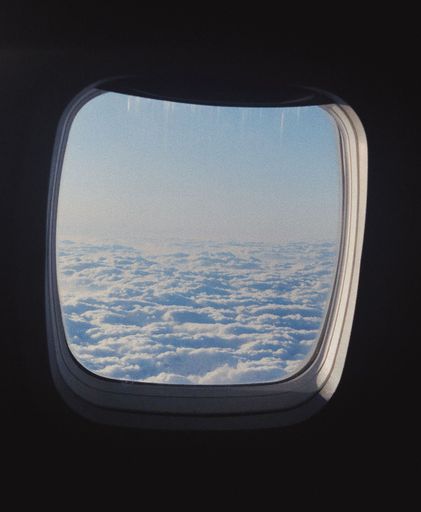 A beautiful view of clouds from an airplane window
