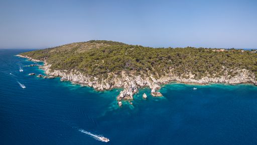 An aerial view of San Domino of the Tremiti islands