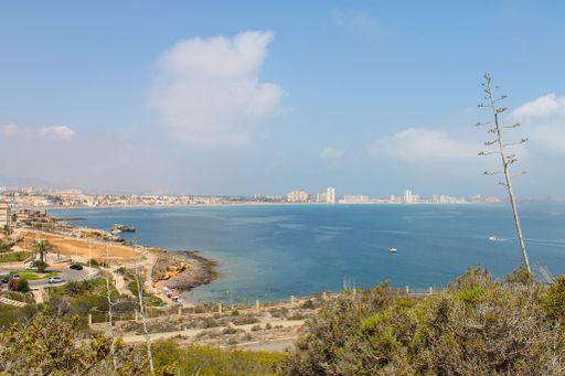 An aerial view from the height of the Manga del Mar Menor, Region of Murcia