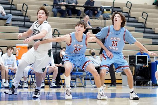 The Hanover Central and Whiting competing during a high school basketball competition in 2021 Indiana