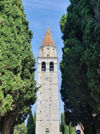 A vertical shot of the Aquileia, ancient roman church 5th century, Italy
