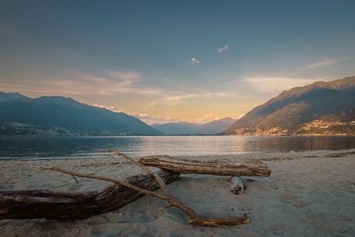 A beautiful shot of Lake Maggiore in Italy during a sunset
